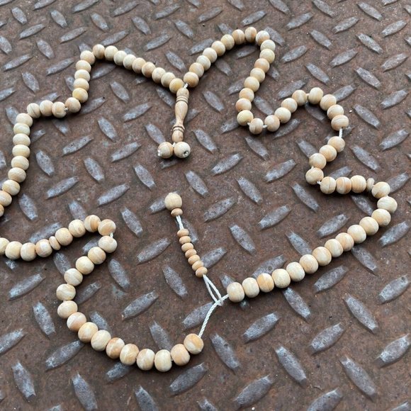 Handmade Tasbeeh Real Wood Beads Religious Beads Islamic Prayer Beads Tan - Picture 4 of 9